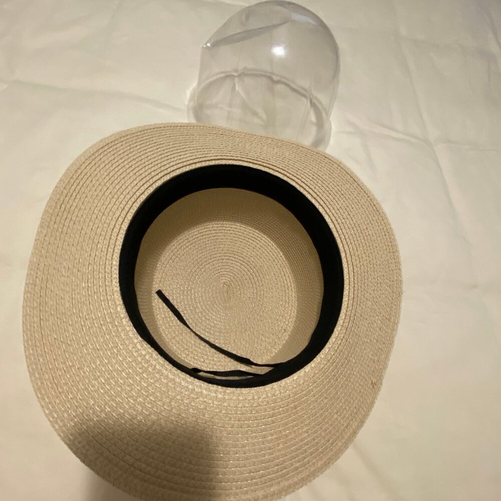 Women's French-Style Wide Brim Summer Sun Hat with French Lace Bow NEW - Picture 6 of 6